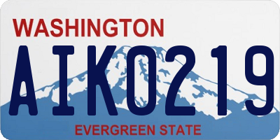 WA license plate AIK0219