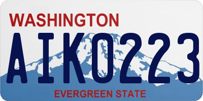 WA license plate AIK0223