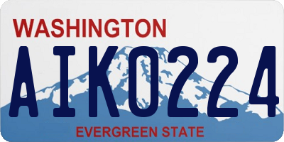 WA license plate AIK0224