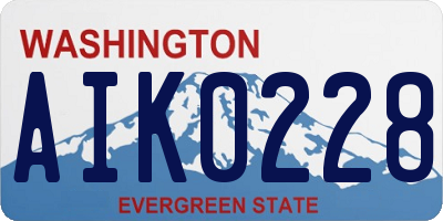 WA license plate AIK0228