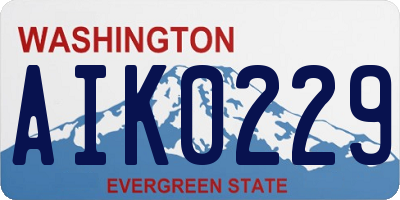 WA license plate AIK0229