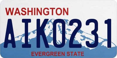 WA license plate AIK0231