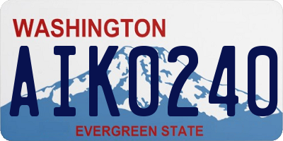 WA license plate AIK0240
