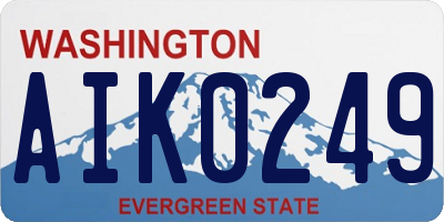 WA license plate AIK0249