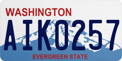 WA license plate AIK0257