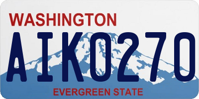 WA license plate AIK0270