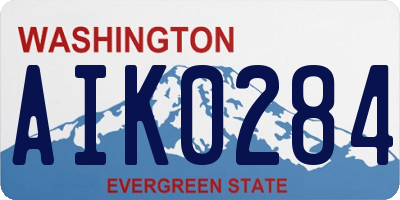 WA license plate AIK0284