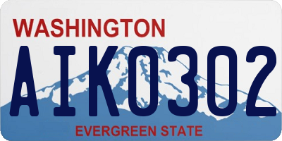 WA license plate AIK0302