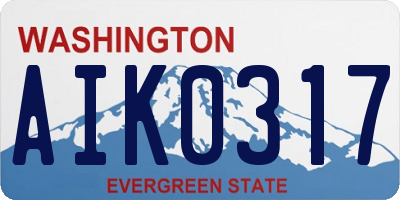 WA license plate AIK0317
