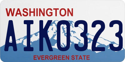 WA license plate AIK0323