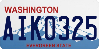 WA license plate AIK0325