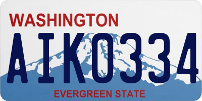 WA license plate AIK0334