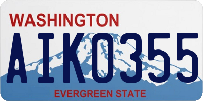 WA license plate AIK0355