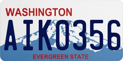 WA license plate AIK0356
