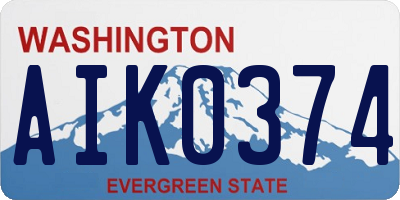 WA license plate AIK0374