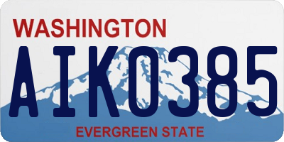 WA license plate AIK0385