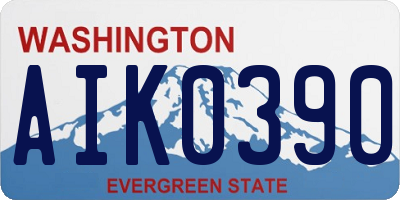 WA license plate AIK0390