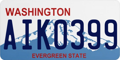 WA license plate AIK0399