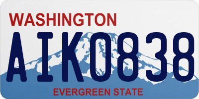 WA license plate AIK0838