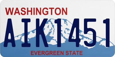 WA license plate AIK1451