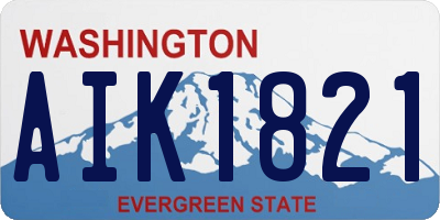 WA license plate AIK1821