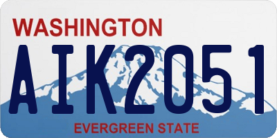 WA license plate AIK2051