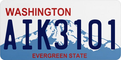 WA license plate AIK3101