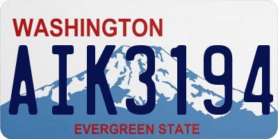 WA license plate AIK3194