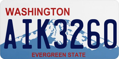 WA license plate AIK3260