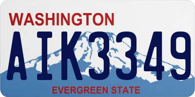 WA license plate AIK3349