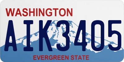 WA license plate AIK3405