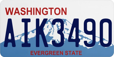 WA license plate AIK3490