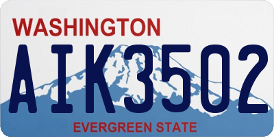 WA license plate AIK3502