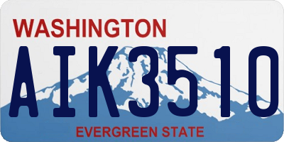WA license plate AIK3510