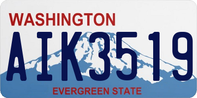 WA license plate AIK3519