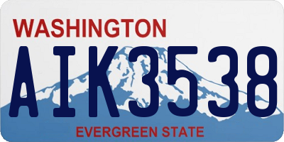 WA license plate AIK3538
