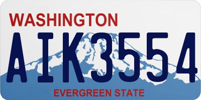 WA license plate AIK3554
