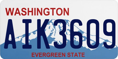 WA license plate AIK3609