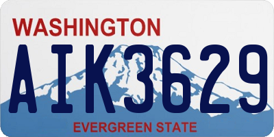 WA license plate AIK3629