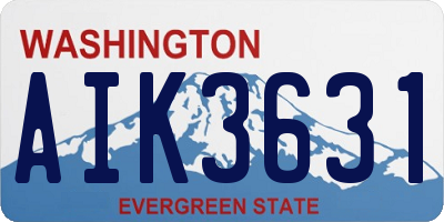 WA license plate AIK3631