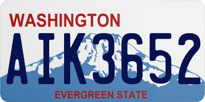 WA license plate AIK3652