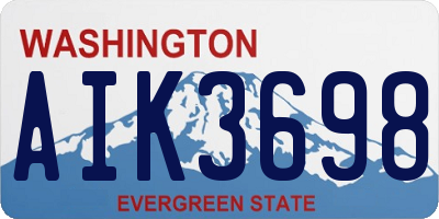 WA license plate AIK3698