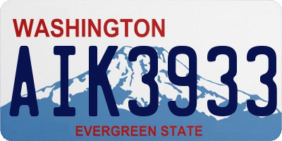 WA license plate AIK3933