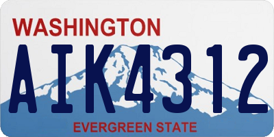 WA license plate AIK4312
