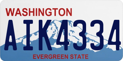 WA license plate AIK4334