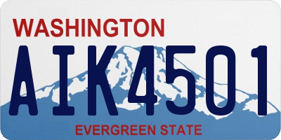 WA license plate AIK4501