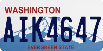 WA license plate AIK4647