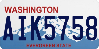 WA license plate AIK5758