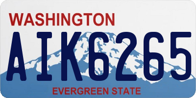 WA license plate AIK6265