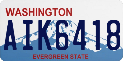 WA license plate AIK6418